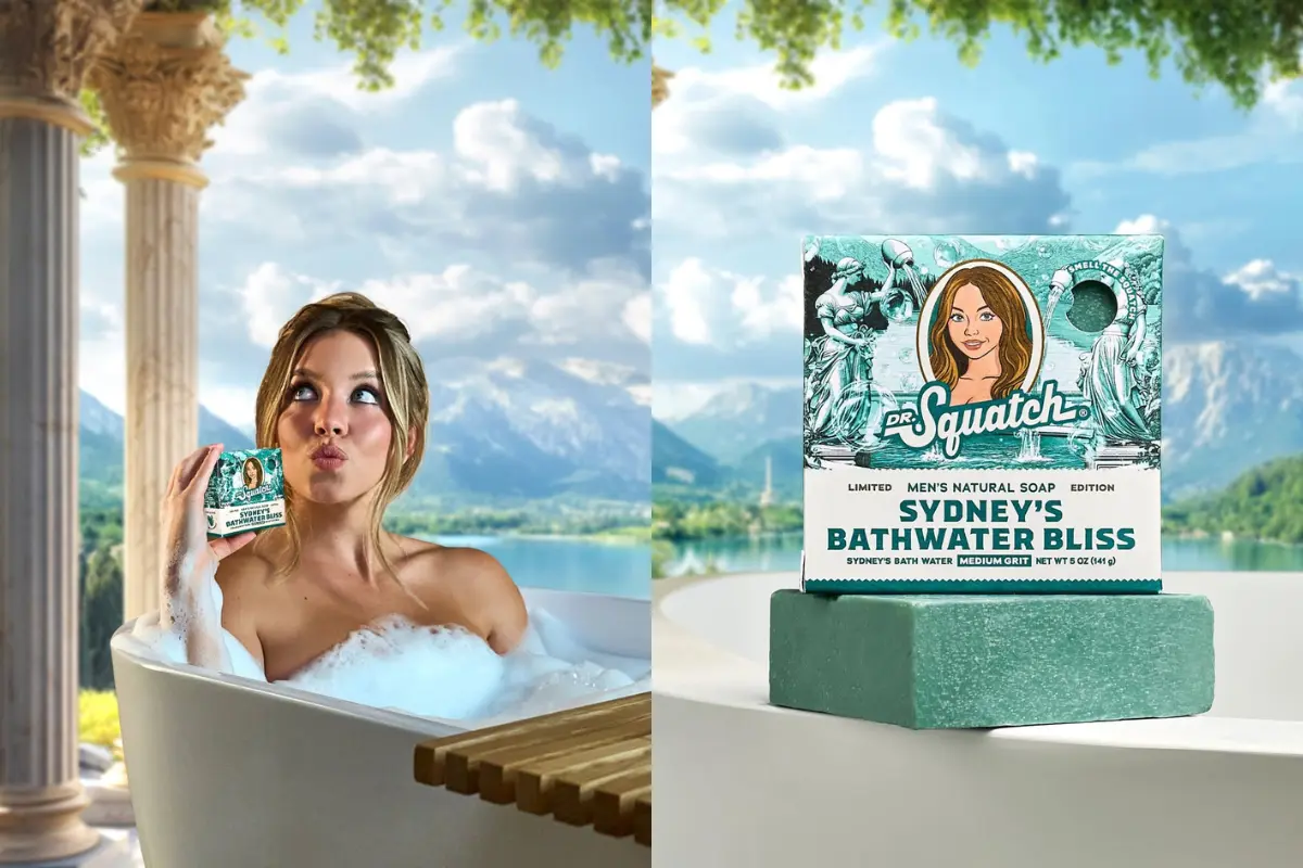 Sydney Sweeney lançou um sabonete feito com água do seu próprio banho