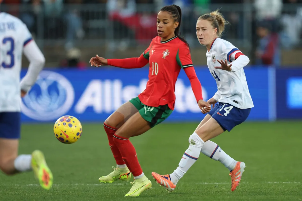 Jéssica Silva marcou o único de Portugal frente aos Estados Unidos (3-1)