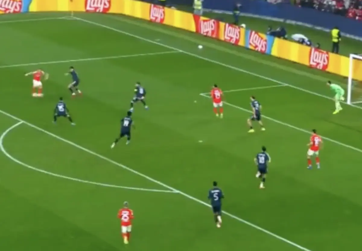 Imagem de contexto do artigo Benfica-Real Madrid: Schjelderup e Mbappé bisam. Veja os golos