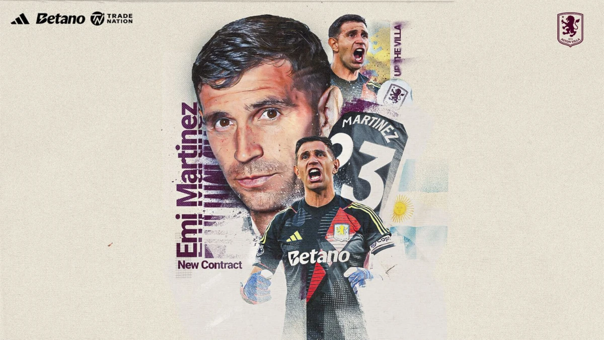 Imagem de contexto do artigo Oficial: Emiliano Martínez prolonga ligação com o Aston Villa
