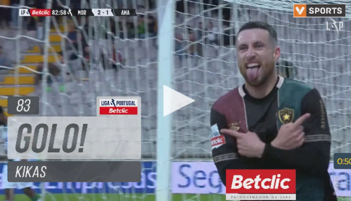 Imagem de contexto do artigo Moreirense-Estrela da Amadora: o lance do 2-2, marcado por Kikas