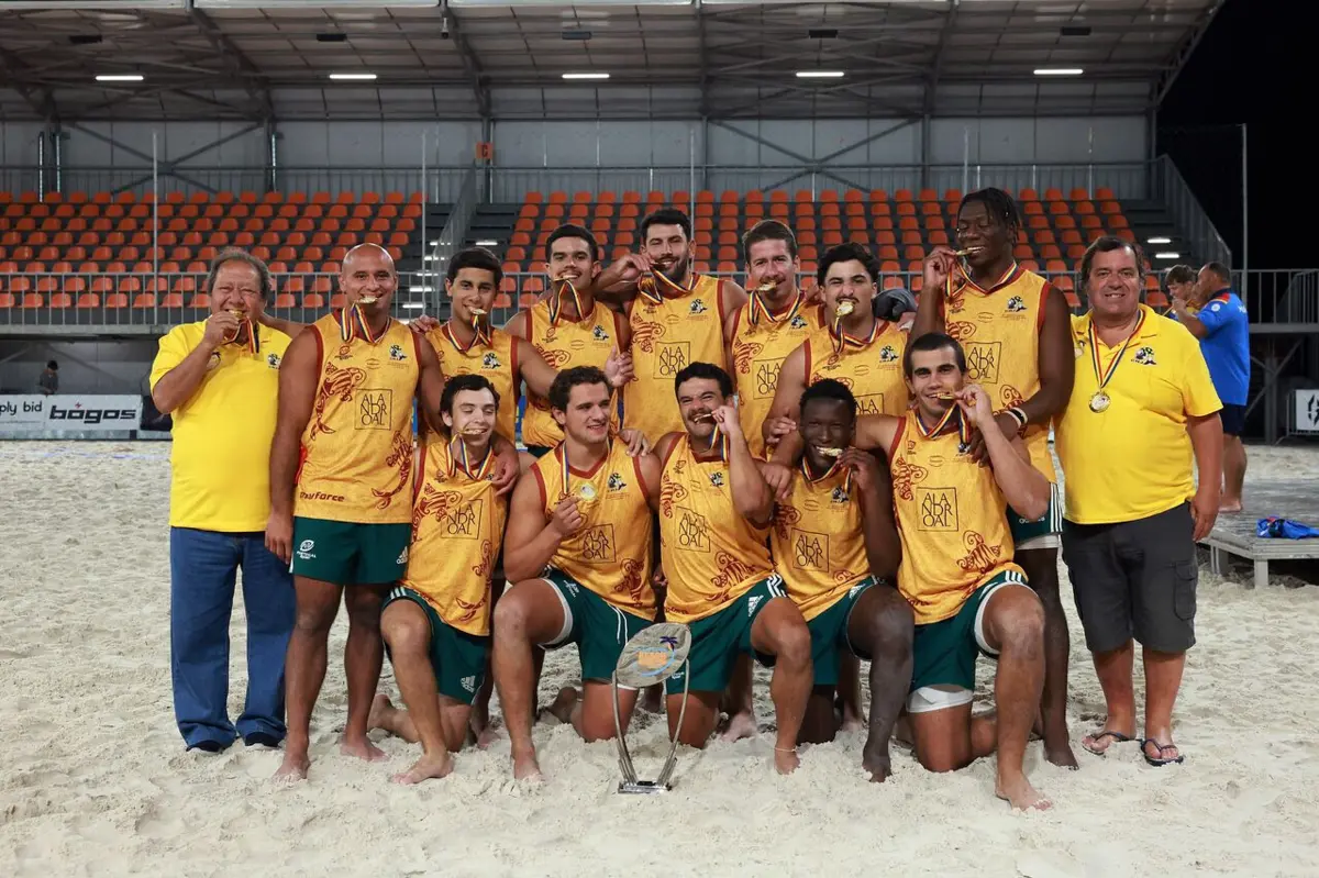 Imagem de contexto do artigo Portugal sagra-se campeão europeu de râguebi de praia