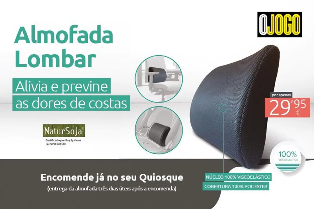 Imagem de contexto do artigo O JOGO lança almofada lombar para alívio e prevenção de dores de costas