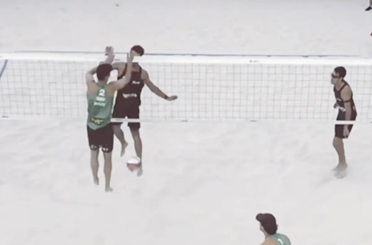 Imagem de contexto do artigo Caricato: dupla portuguesa de voleibol de praia vence... com muito vento à mistura