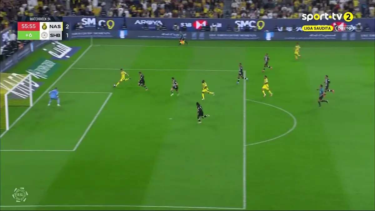 Imagem de contexto do artigo Ronaldo faz a reviravolta no Al Nassr-Al Shabab. Veja o golo