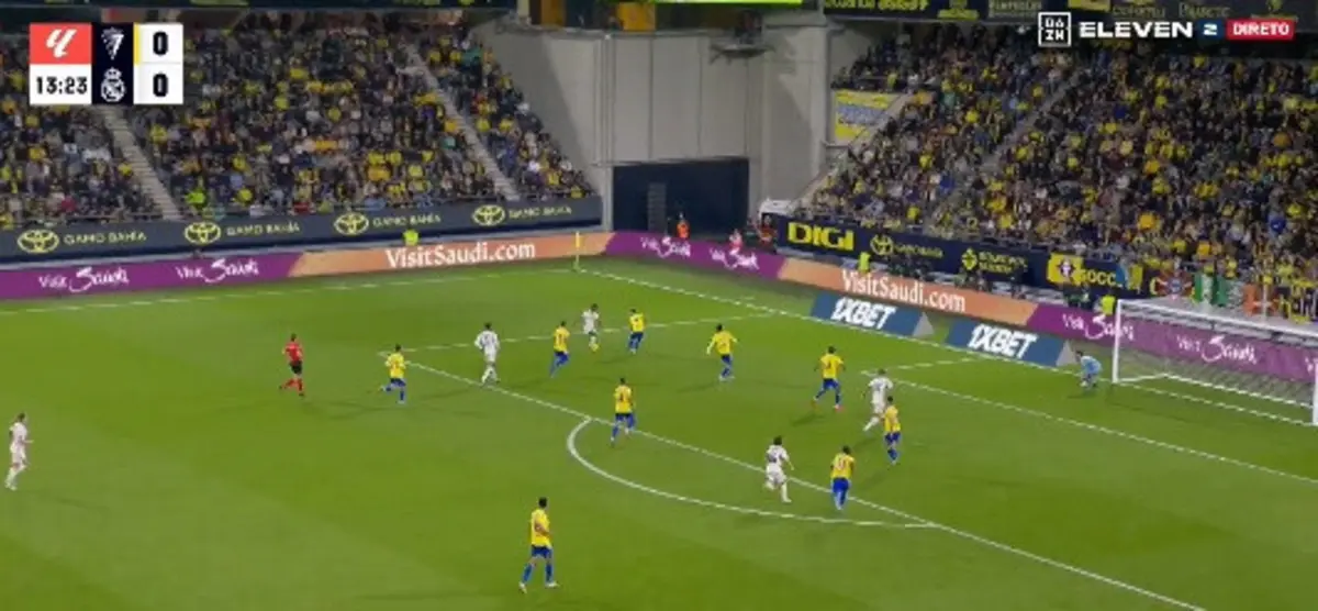 Golo de Rodrygo (Créditos: DAZN)