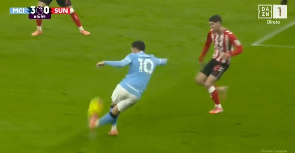 Imagem de contexto do artigo Foden faz 3-0 no City-Sunderland, mas é a assistência de Cherki que impressiona
