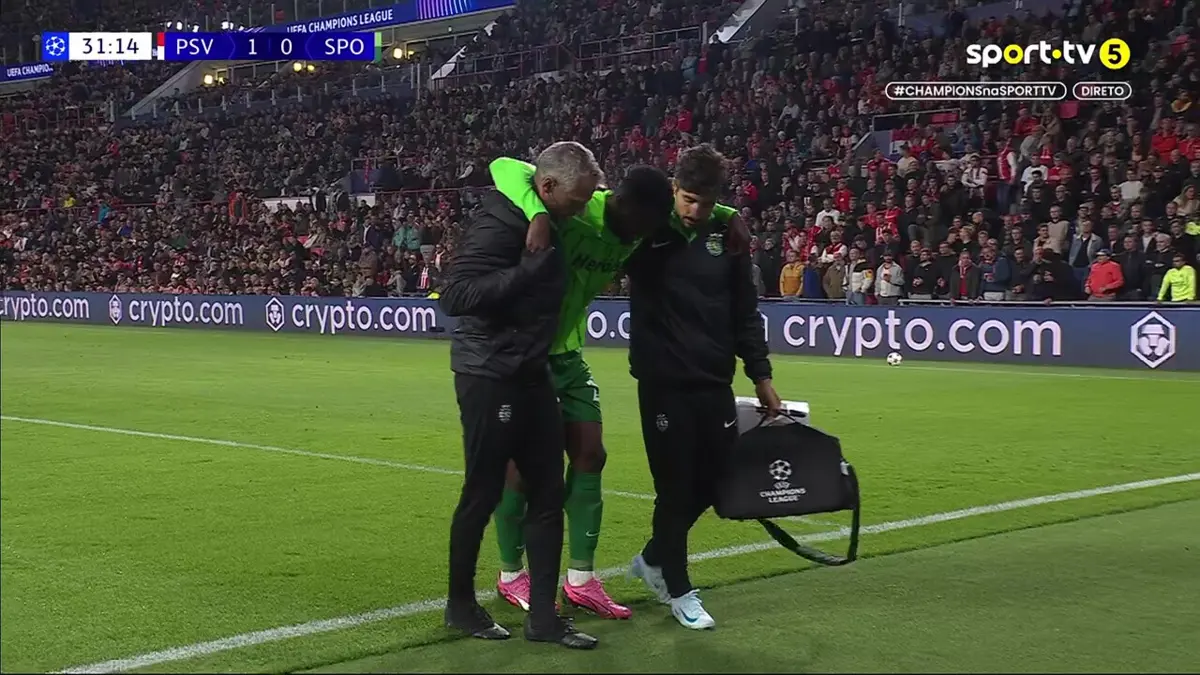 Imagem de contexto do artigo Diomande deixou jogo contra o PSV amparado em ombros