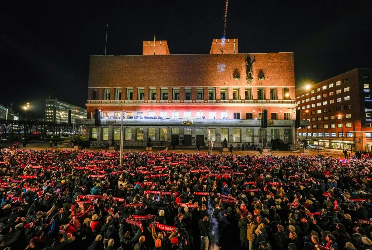 Seleção da Noruega recebida em Oslo