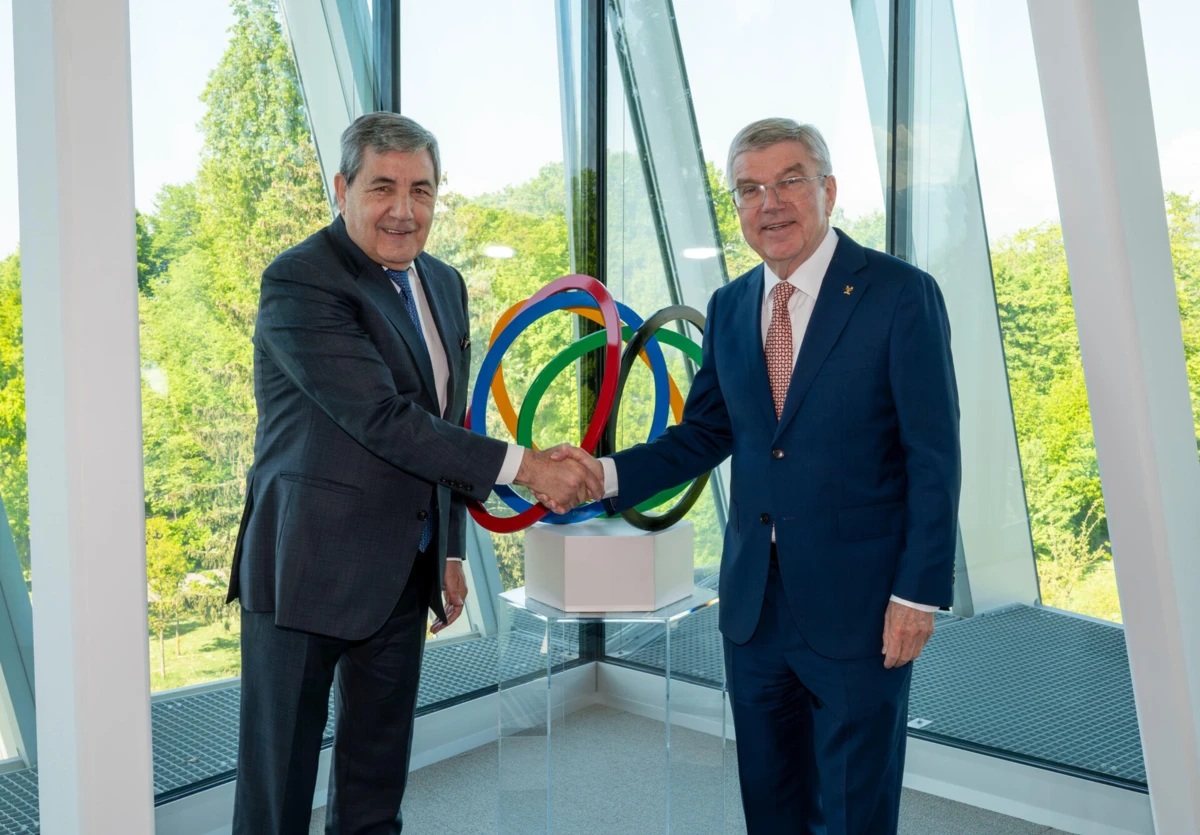 Fernando Gomes e Thomas Bach (créditos: COP)