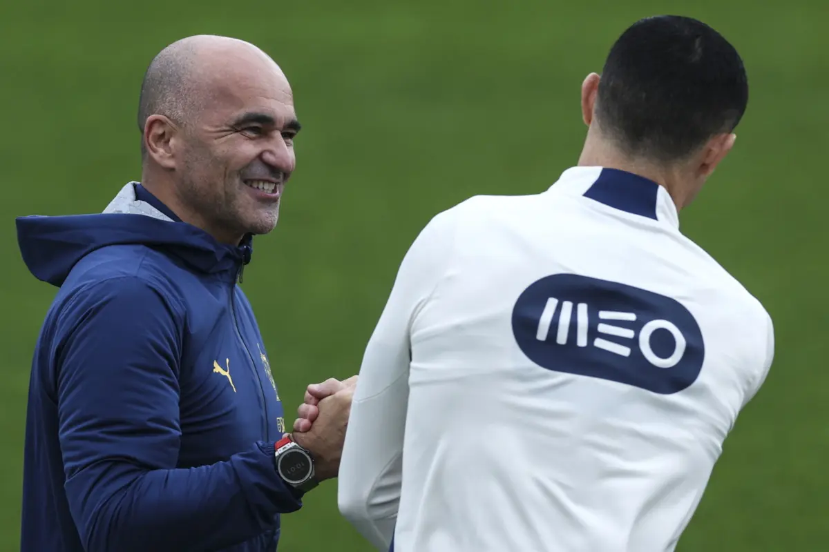 Roberto Martínez e Cristiano Ronaldo