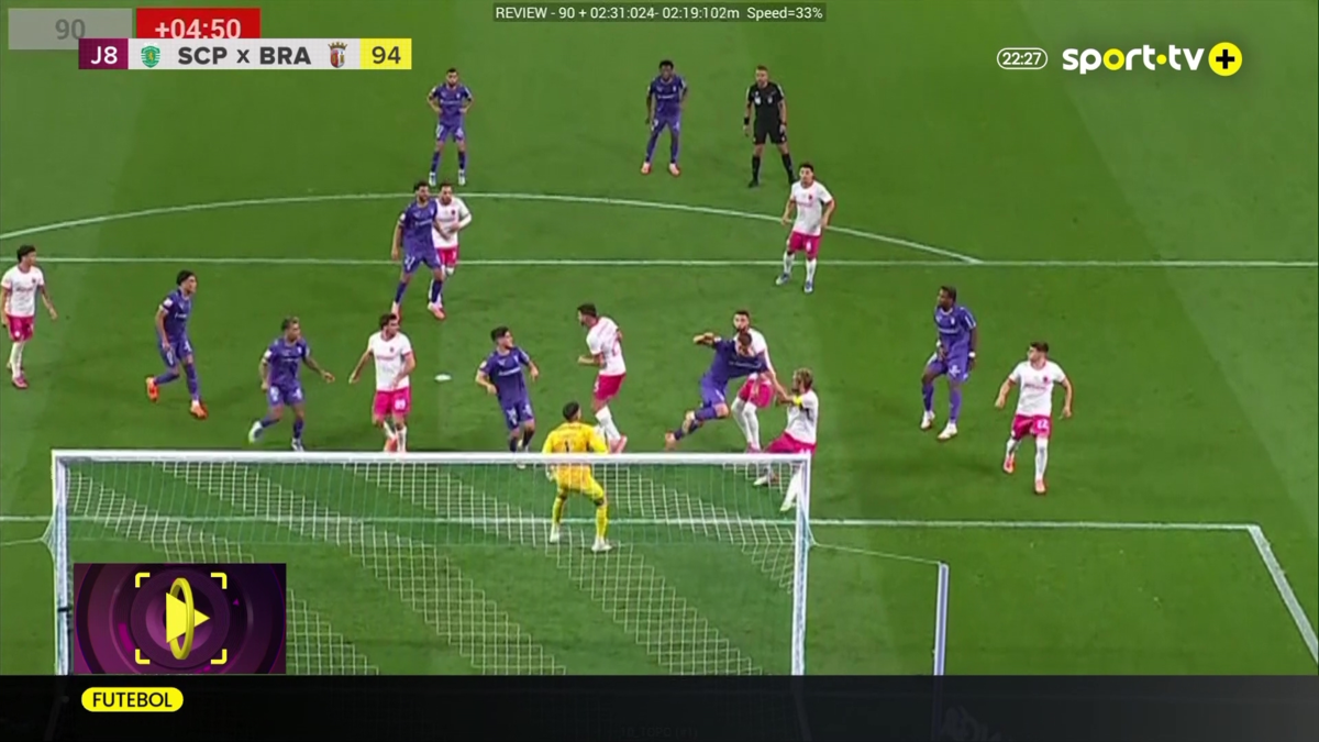 Imagem de contexto do artigo Áudios do VAR: penálti do Sporting-Braga "é dos que fazem sentido"