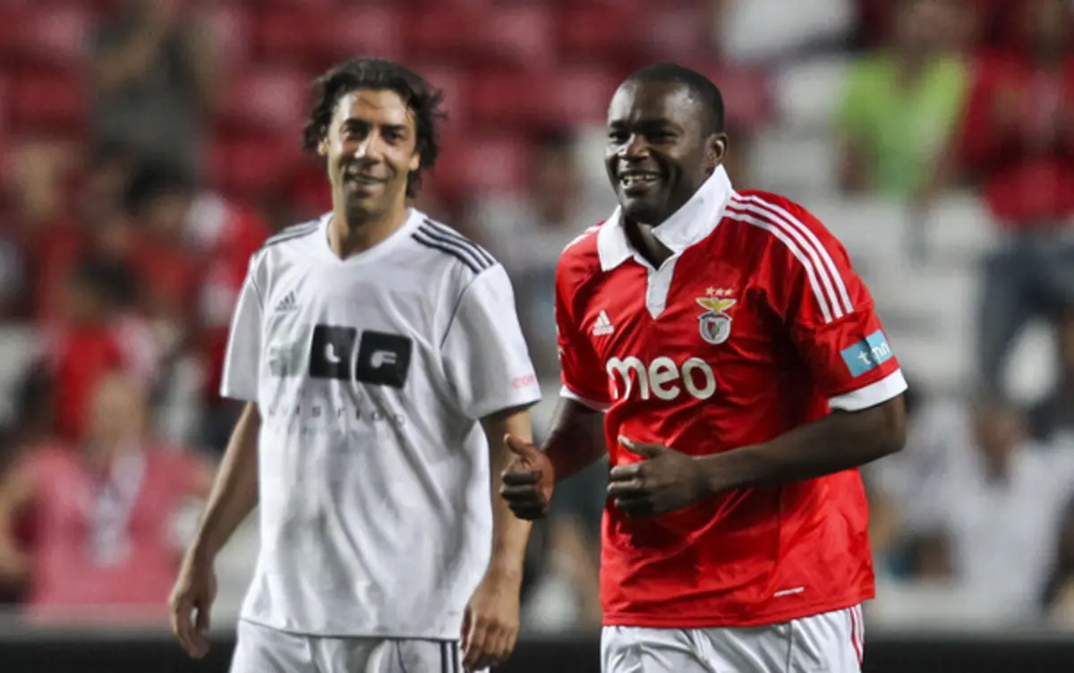 Rui Costa e Mantorras (créditos: Pedro Rocha / Global Imagens )