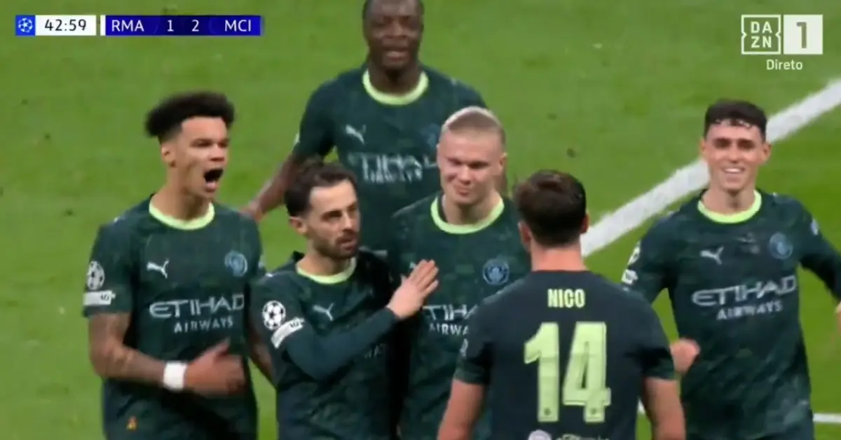 Imagem de contexto do artigo Reviravolta no Real Madrid-Manchester City. Veja os golos da primeira parte