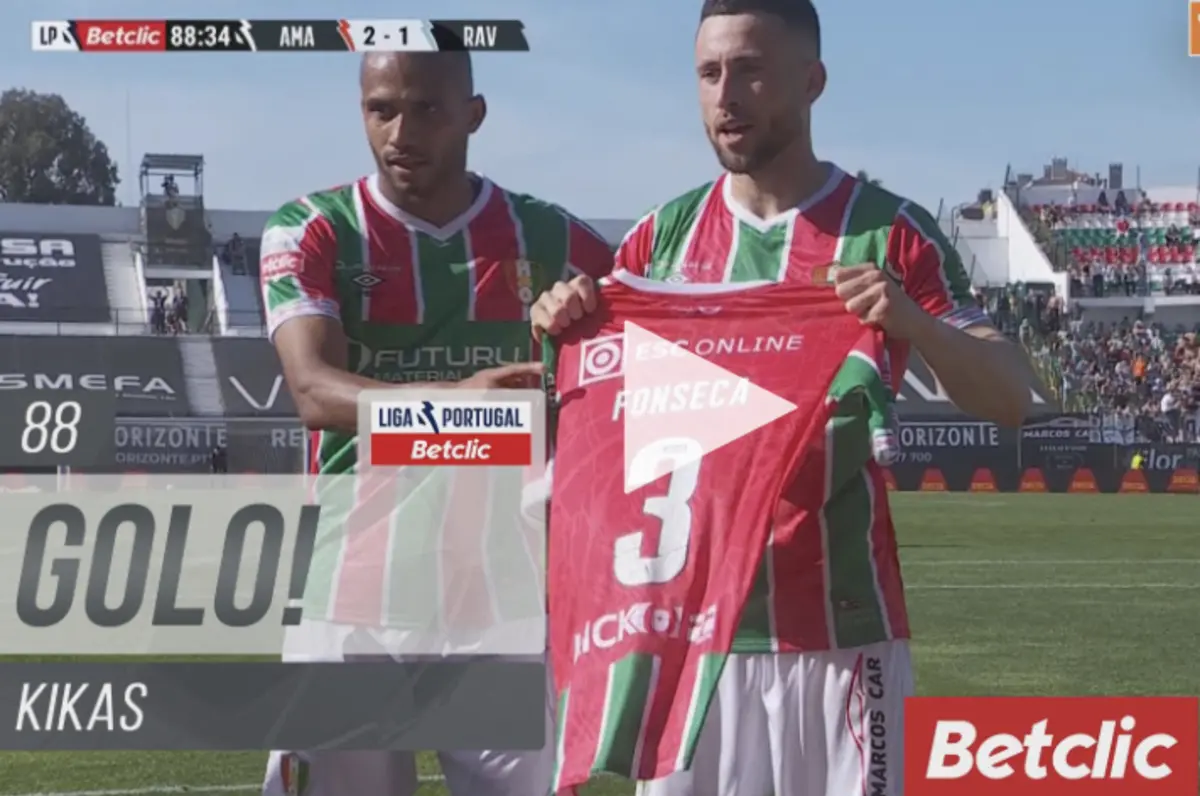 Imagem de contexto do artigo Estrela da Amadora-Rio Ave: Kikas marcou e dedicou a Diogo Fonseca. Veja o momento