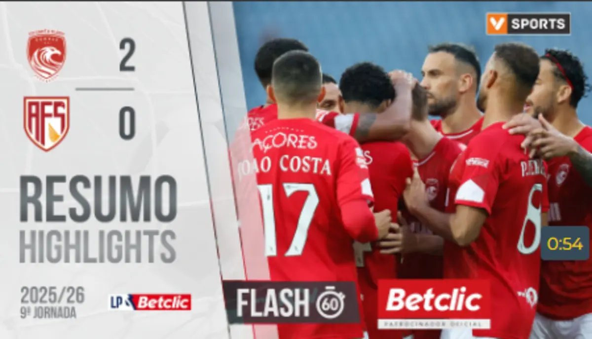 Imagem de contexto do artigo Veja os golos da vitória do Santa Clara frente ao Aves SAD