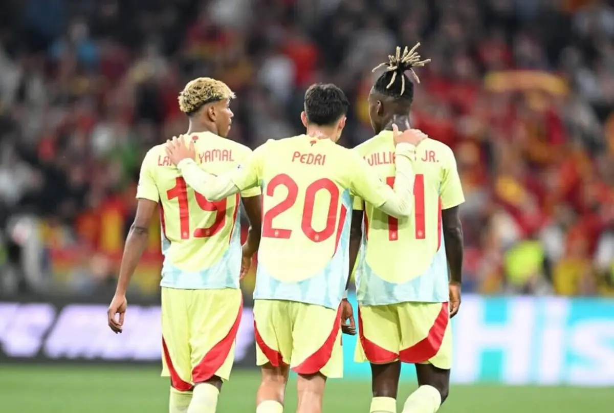 Lamine Yamal, Pedri e Nico Williams (créditos: Instagram)
