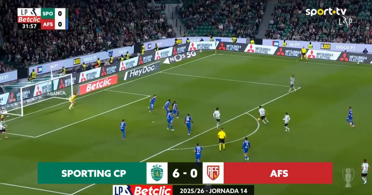 Imagem de contexto do artigo Veja os seis golos da vitória do Sporting frente ao Aves SAD