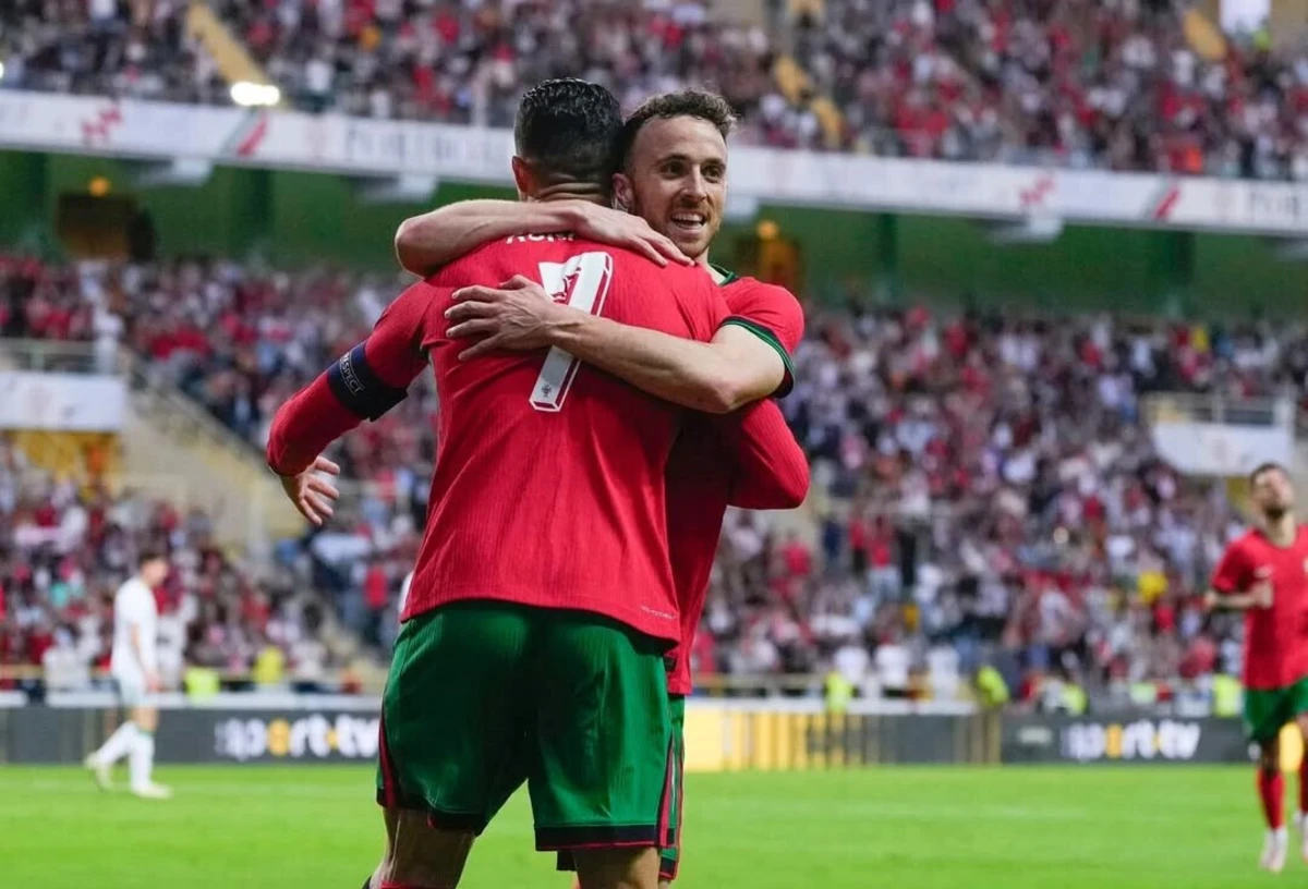 Diogo Jota e Cristiano Ronaldo na Liga das Nações