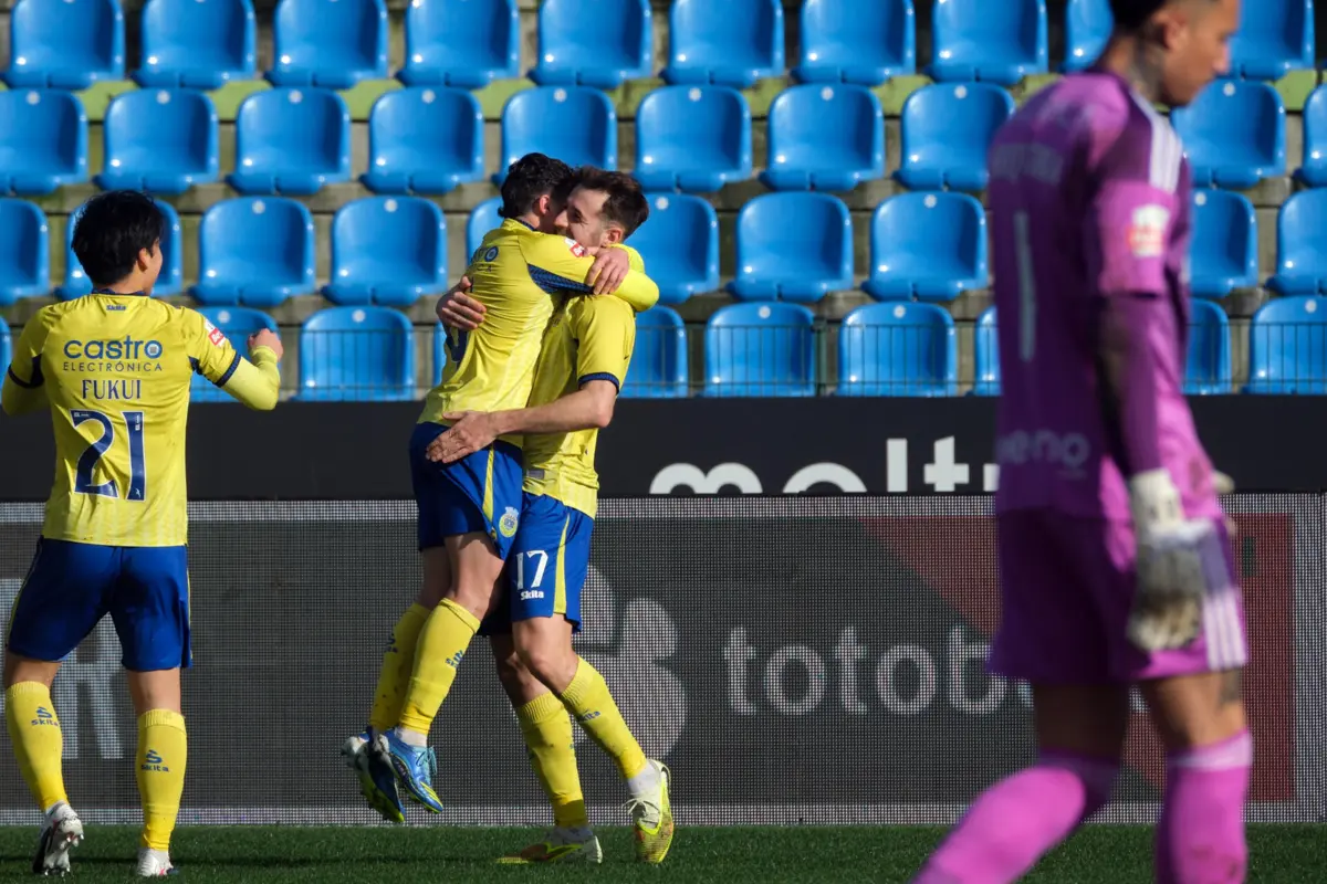 Barbero festeja o golo marcado frente ao Casa Pia