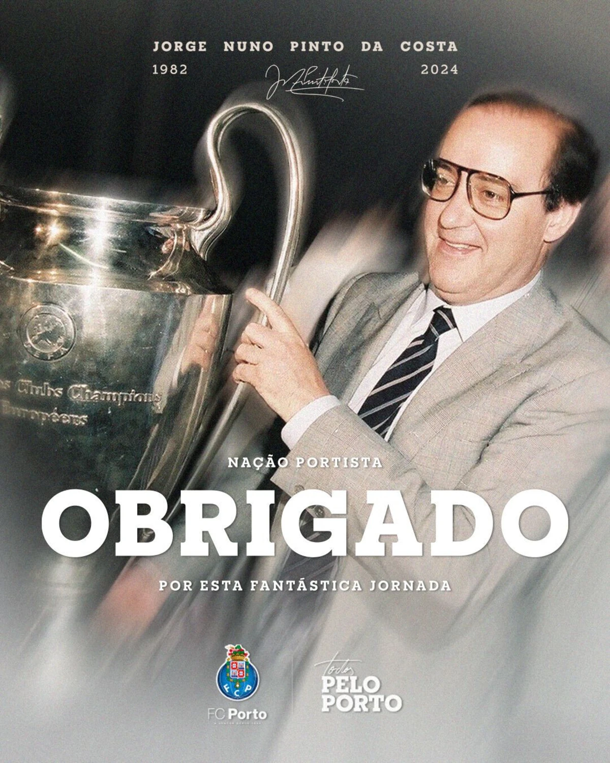 Imagem de contexto do artigo Candidatura de Pinto da Costa reage nas redes sociais: "Obrigado a todos por esta jornada"