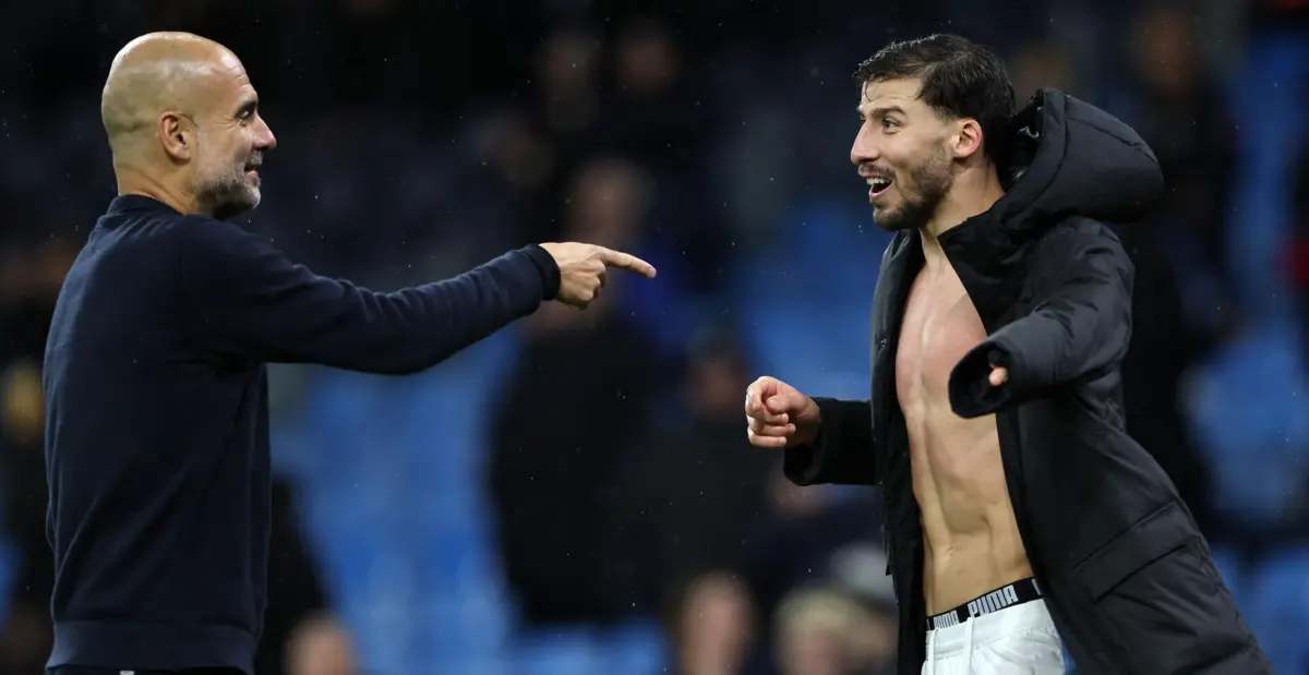Guardiola e Rúben Dias