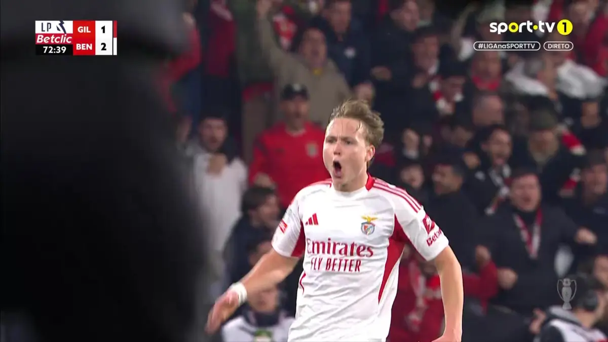 Imagem de contexto do artigo Remate ao ângulo de Schjelderup coloca de novo Benfica em vantagem