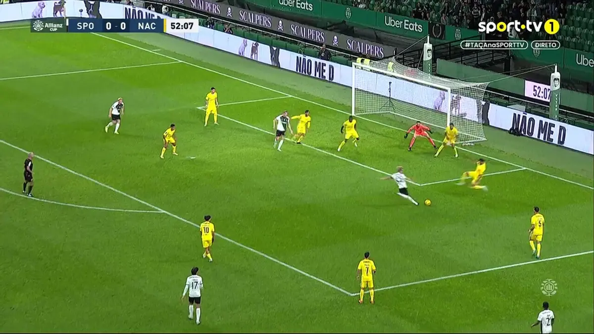 Imagem de contexto do artigo Hjulmand desfaz o nulo no Sporting-Nacional. Veja o golo