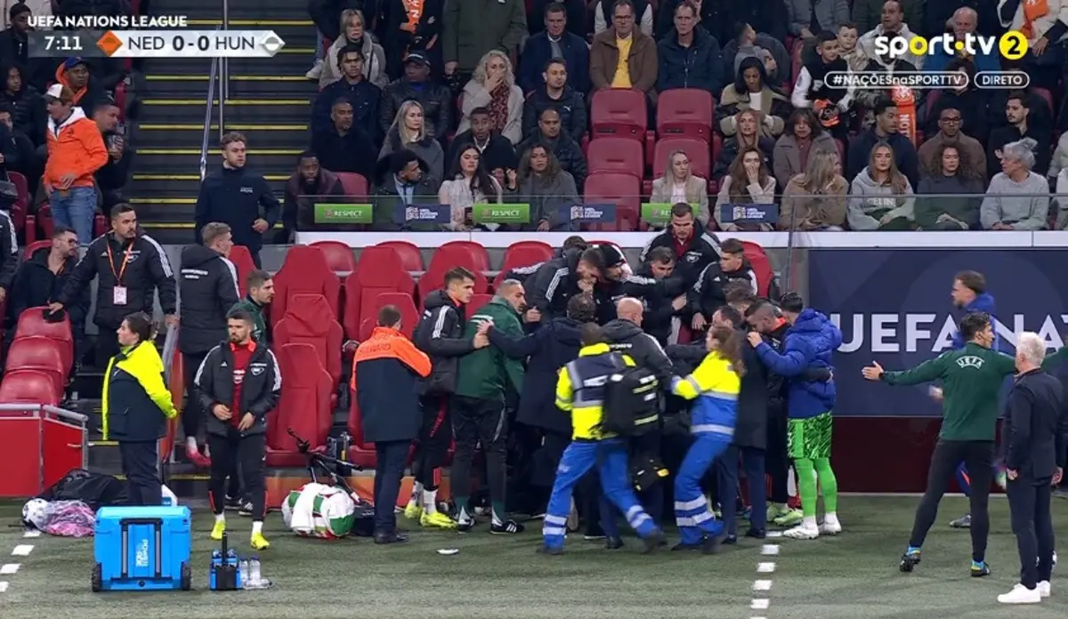 Assistência médica a Szallai (créditos: Sport TV)