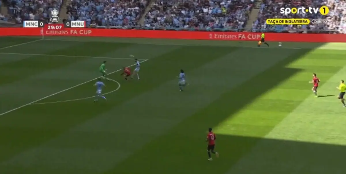 Golo de Garnacho (créditos: Sport TV)