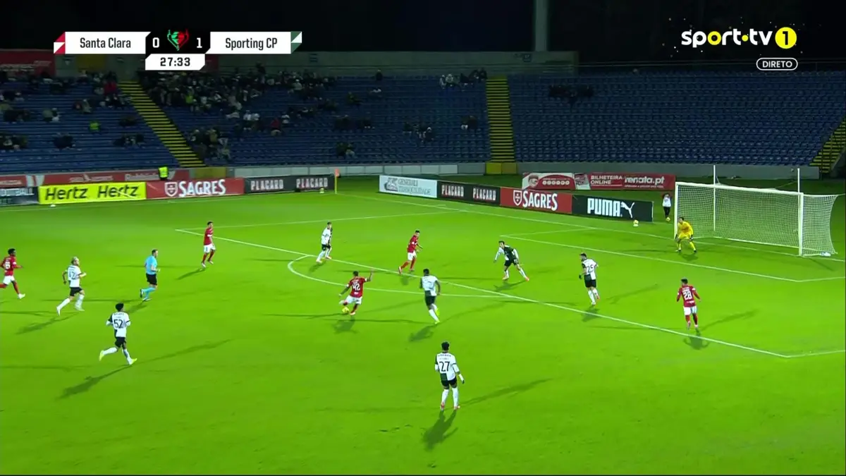 Imagem de contexto do artigo Santa Clara-Sporting: Lucas Soares empata com este remate colocado