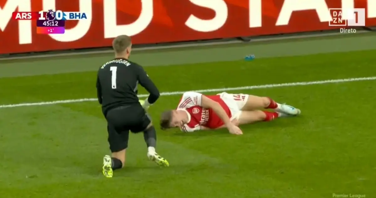 Imagem de contexto do artigo Gyokeres "atropelado" pelo guarda-redes do Brighton. Veja o momento