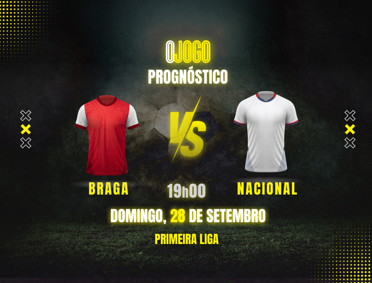 Imagem de contexto do artigo Prognóstico Braga vs Nacional: Dicas de apostas e Odds