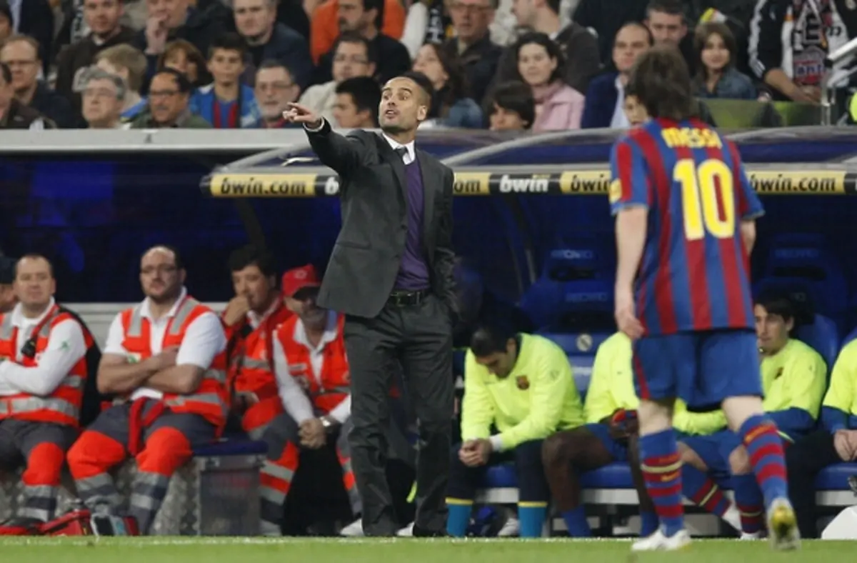 Guardiola e Messi (Créditos: D.R.)