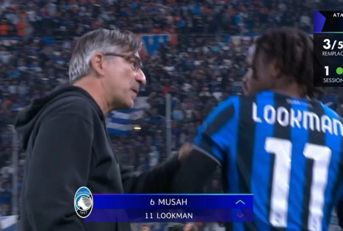 Imagem de contexto do artigo Clima tenso entre treinador e jogador da Atalanta após substituição frente ao Marselha