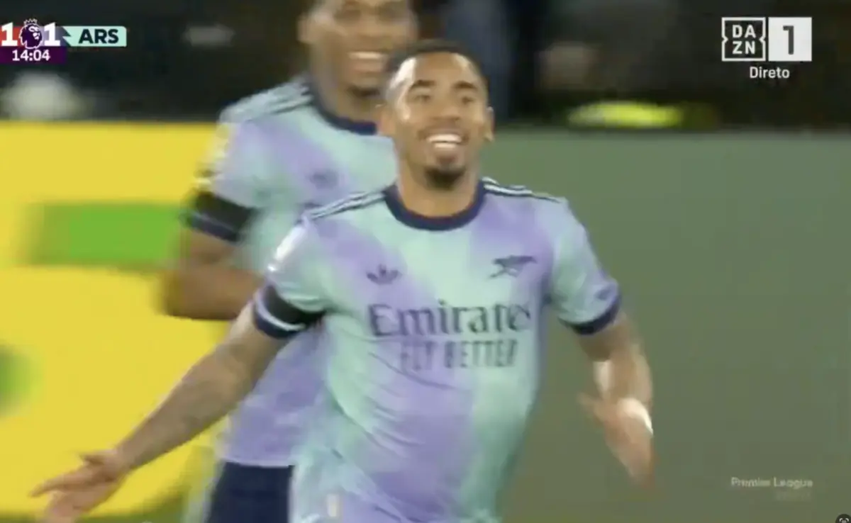 Imagem de contexto do artigo Crystal Palace-Arsenal: bis de Gabriel Jesus e quatro golos na primeira parte