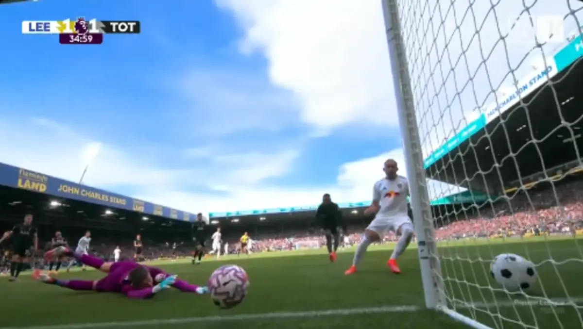 Imagem de contexto do artigo Duas bolas em campo? Um golo curioso no jogo entre Leeds e Tottenham