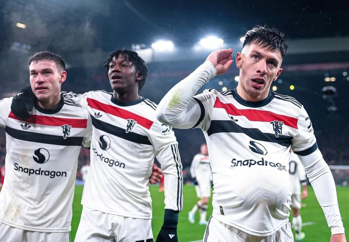 Festejo de Lisandro Martínez (créditos: Manchester United)