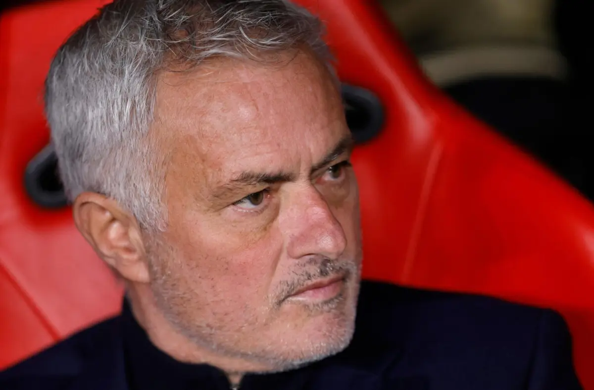 Benfica's Portuguese coach Jose Mourinho gestures before the UEFA Champions League league phase day 6 football match between SL Benfica and Napoli at Estadio da Luz in Lisbon on December 10, 2025. (Photo by FILIPE AMORIM / AFP)