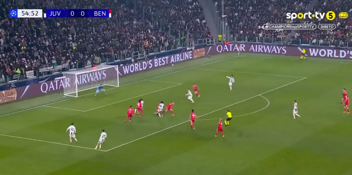 Imagem de contexto do artigo O golo de Thuram que desfez o nulo no jogo entre Juventus e Benfica