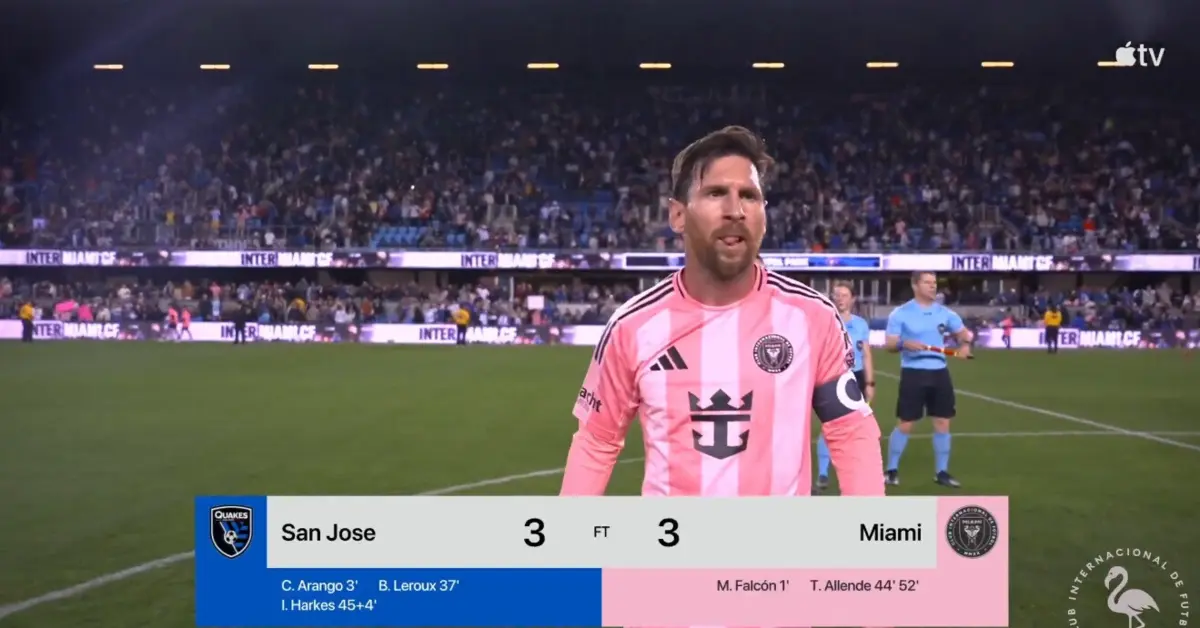 Imagem de contexto do artigo Messi reclama com árbitro após empate e vê amarelo: veja o momento