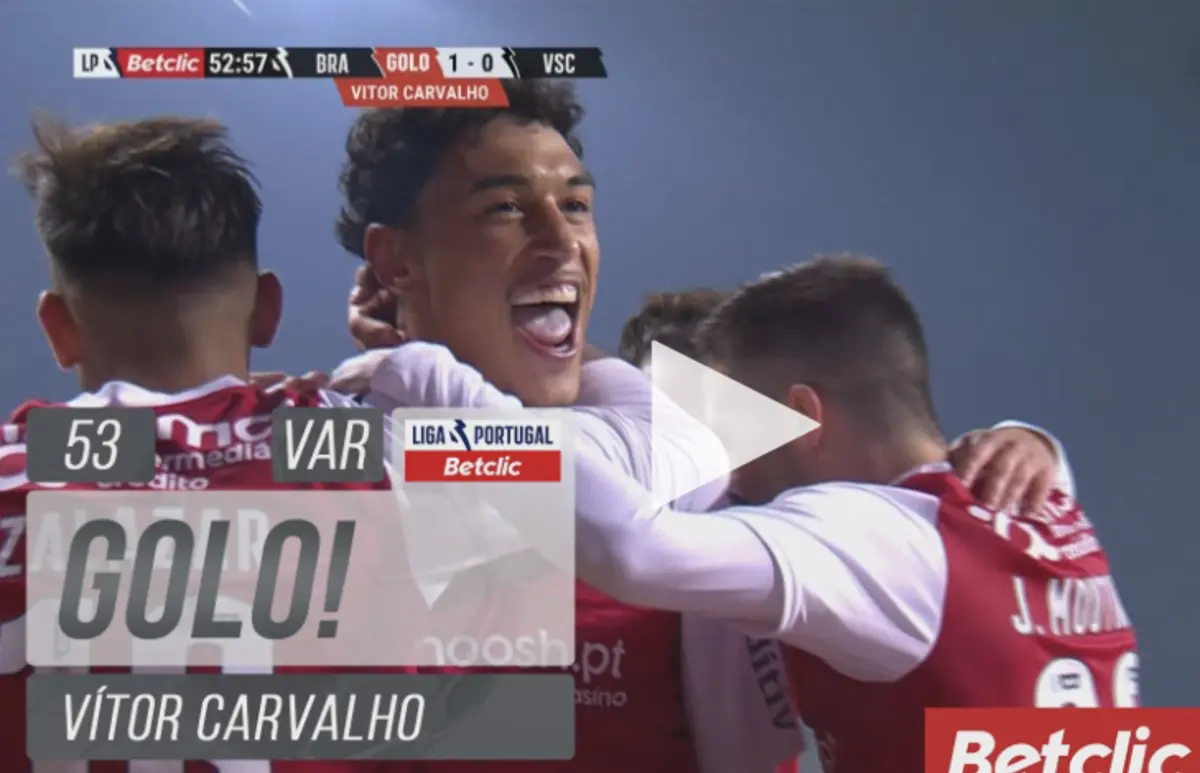 Imagem de contexto do artigo O belo golo de Vítor Carvalho que abriu o marcador do Braga-V. Guimarães