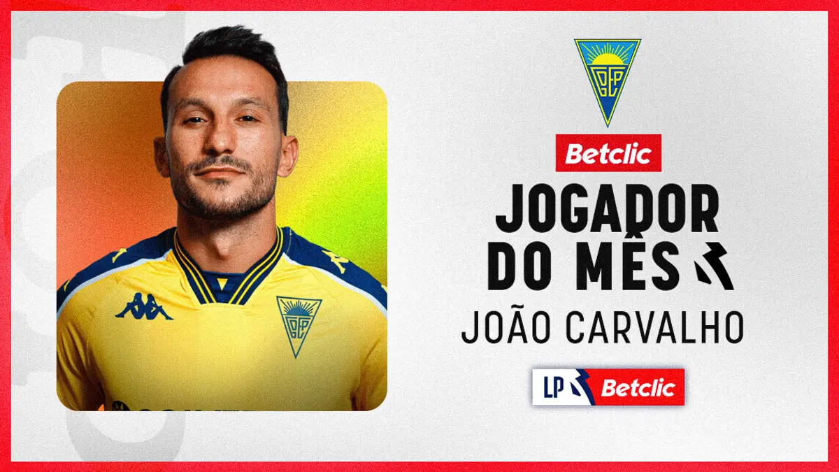 Imagem de contexto do artigo Depois de Médio do Mês, João Carvalho é eleito o melhor jogador de janeiro da I Liga