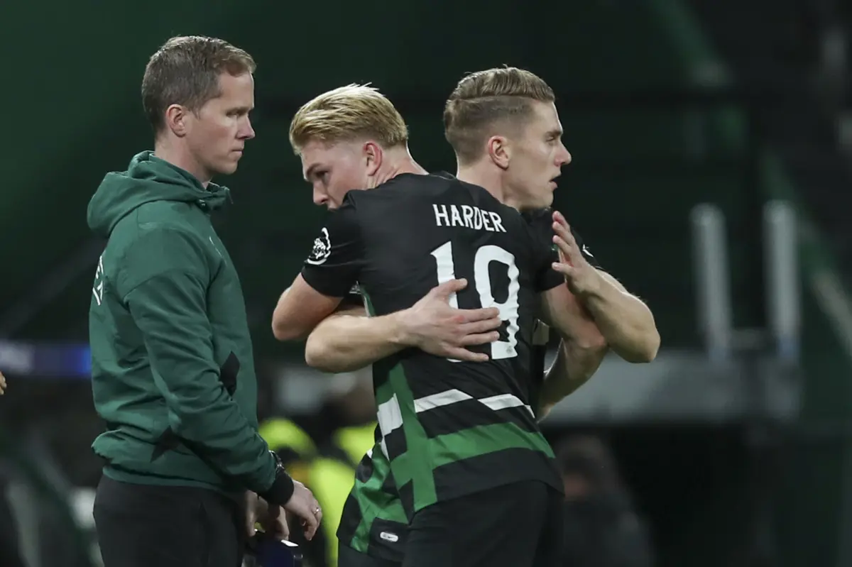 Conrad Harder e Gyokeres(Créditos: Pedro Rocha)