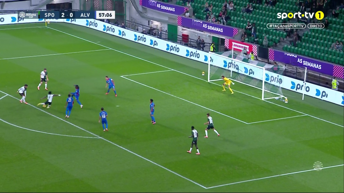 Imagem de contexto do artigo Sporting-Alverca: Quenda bisa e supera número de golos de 2024/25. Ora veja