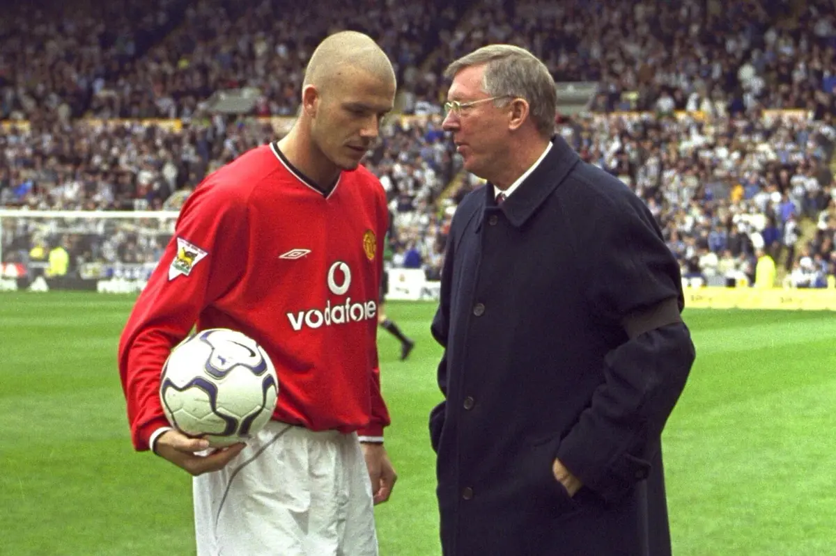 David Beckham e Alex Ferguson cruzaram-se no Manchester United