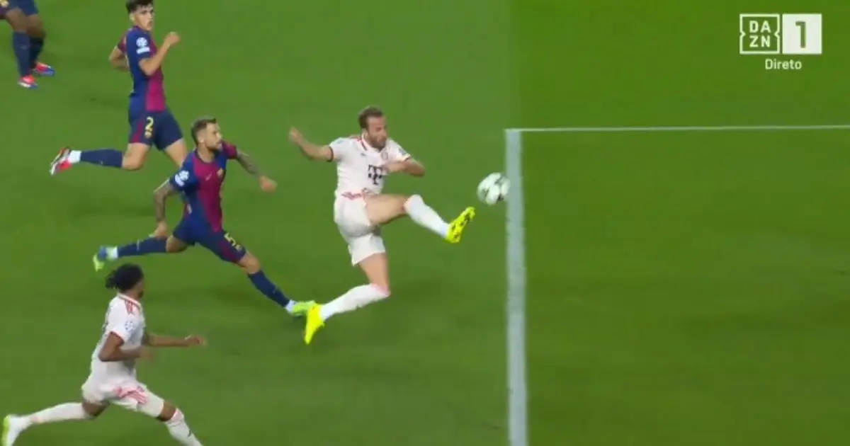 Imagem de contexto do artigo Harry Kane restitui igualdade no Barcelona-Bayern. Veja o lance