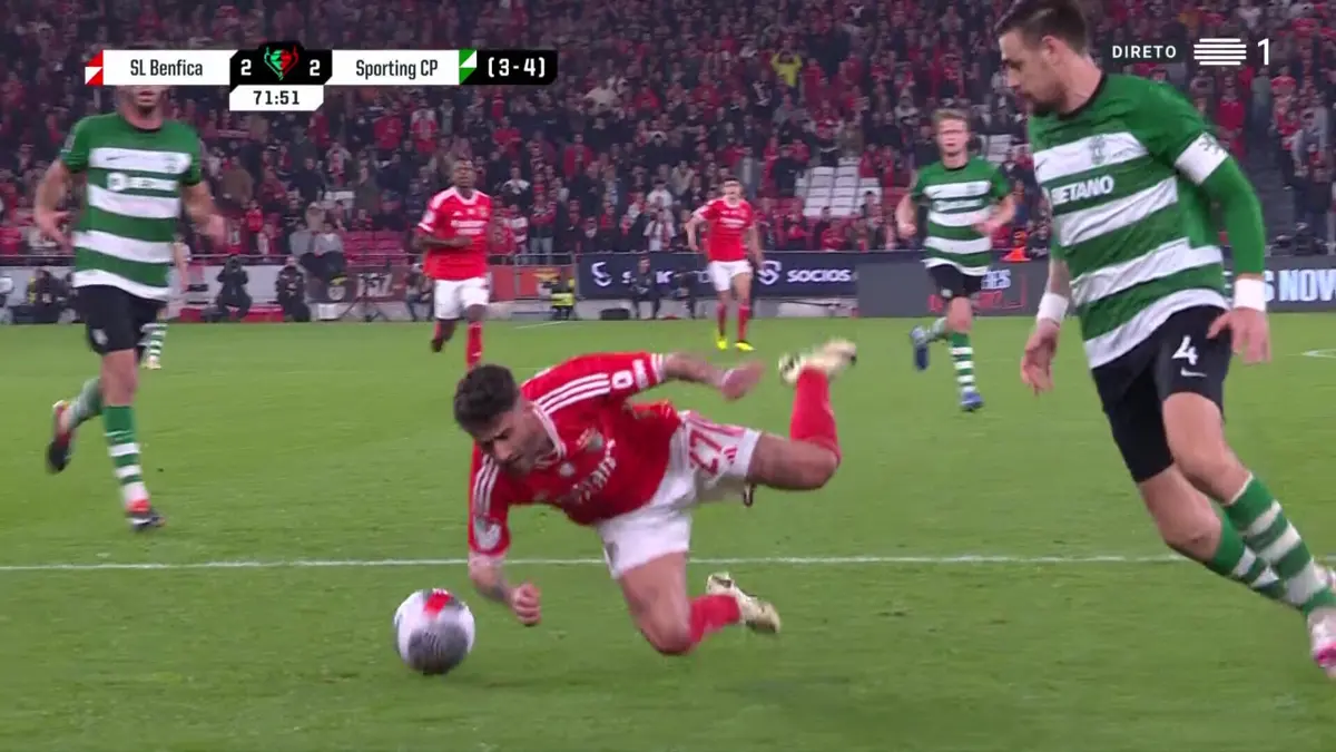Imagem de contexto do artigo Tribunal O JOGO | Rafa é derrubado por Coates na área do Sporting?