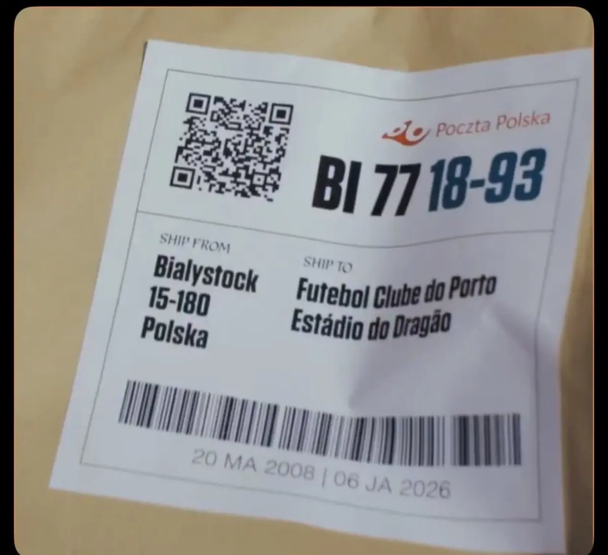 Imagem de contexto do artigo FC Porto não deixou nada ao acaso na apresentação de Oskar: do QR code ao código postal