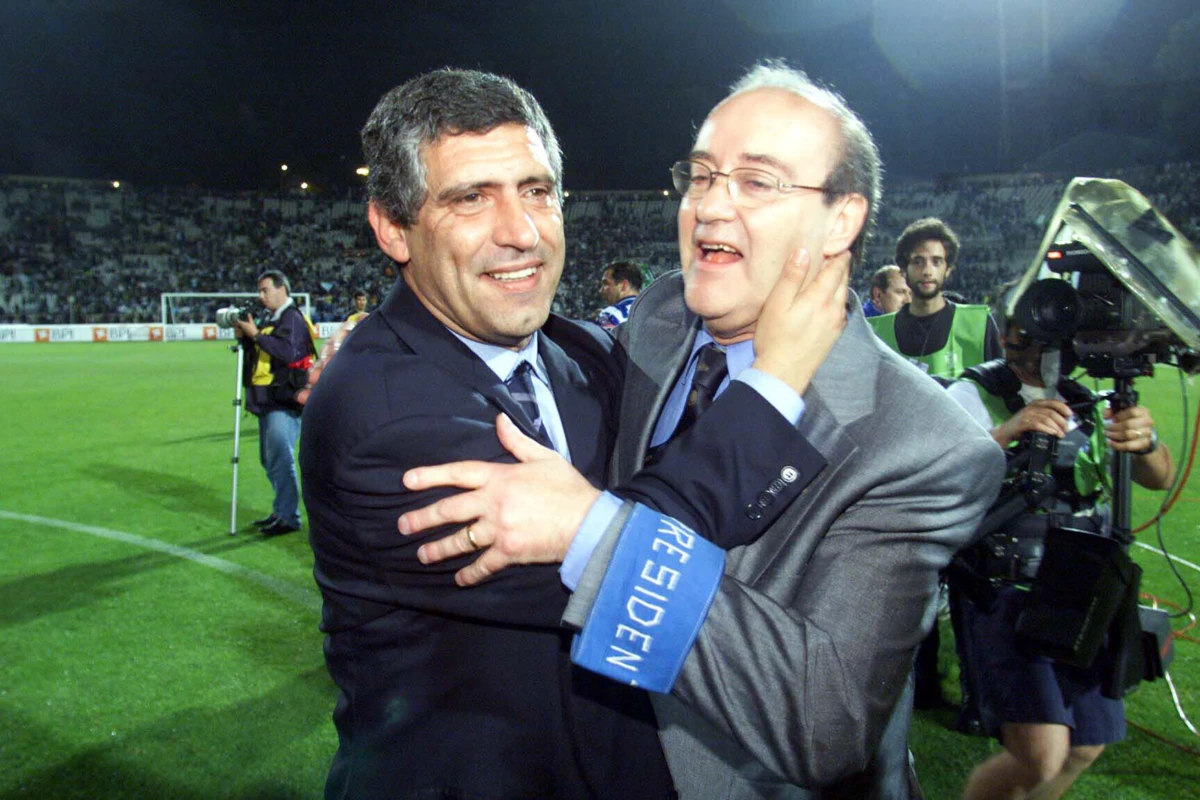 Fernando Santos com Pinto da Costa nos tempos em que orientava o FC Porto